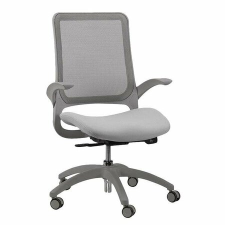 HOMEROOTS Gray Mesh & Fabric Office Chair 24.4 x 22.4 x 38 in. 372406